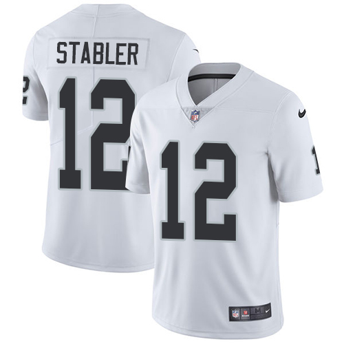 Nike Raiders #12 Kenny Stabler White Men's Stitched NFL Vapor Untouchable Limited Jersey - Click Image to Close